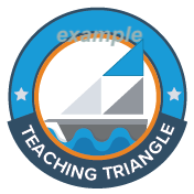 The teaching triangle tall ship logo representing Erie where Behrend college is located